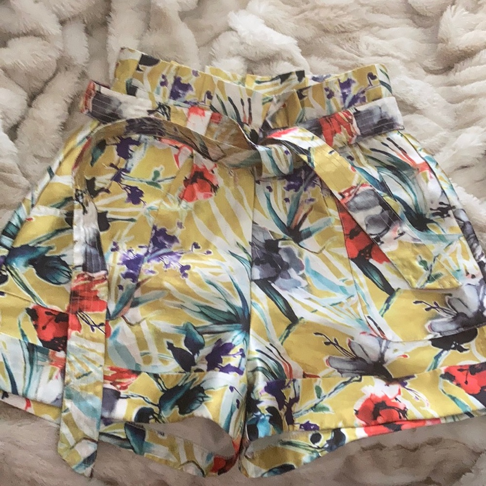 High waisted floral shorts
